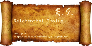 Reichenthal Ibolya névjegykártya
